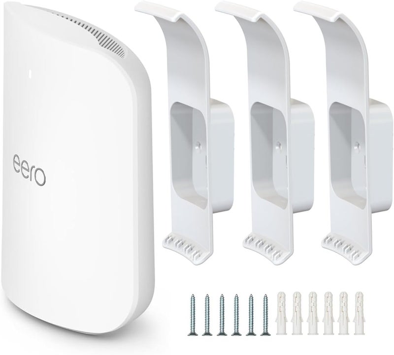 Mamerry eero Max 7 Wall Mount, Wall Brackets ABS Router Holder Compatible with eero Max 7 Extender Space Saving (3 Pack) - Image 1